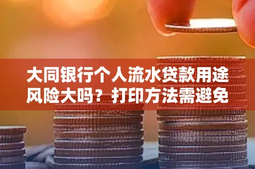 大同银行个人流水贷款用途风险大吗?打印方法需避免踩坑?