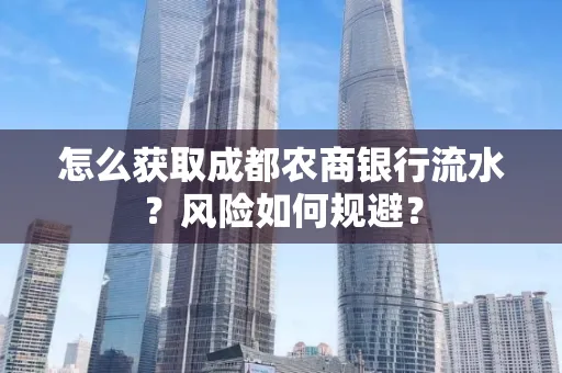 怎么获取成都农商银行流水?风险如何规避?